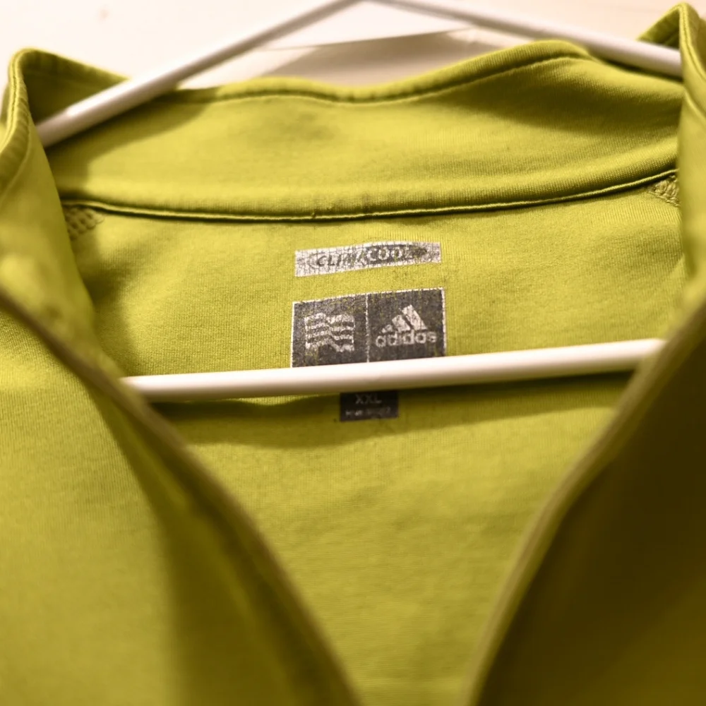 Adidas Quarter 1/4 Zip Short Sleeve Golf Athletic Top Shirt Olive Lime Green XXL